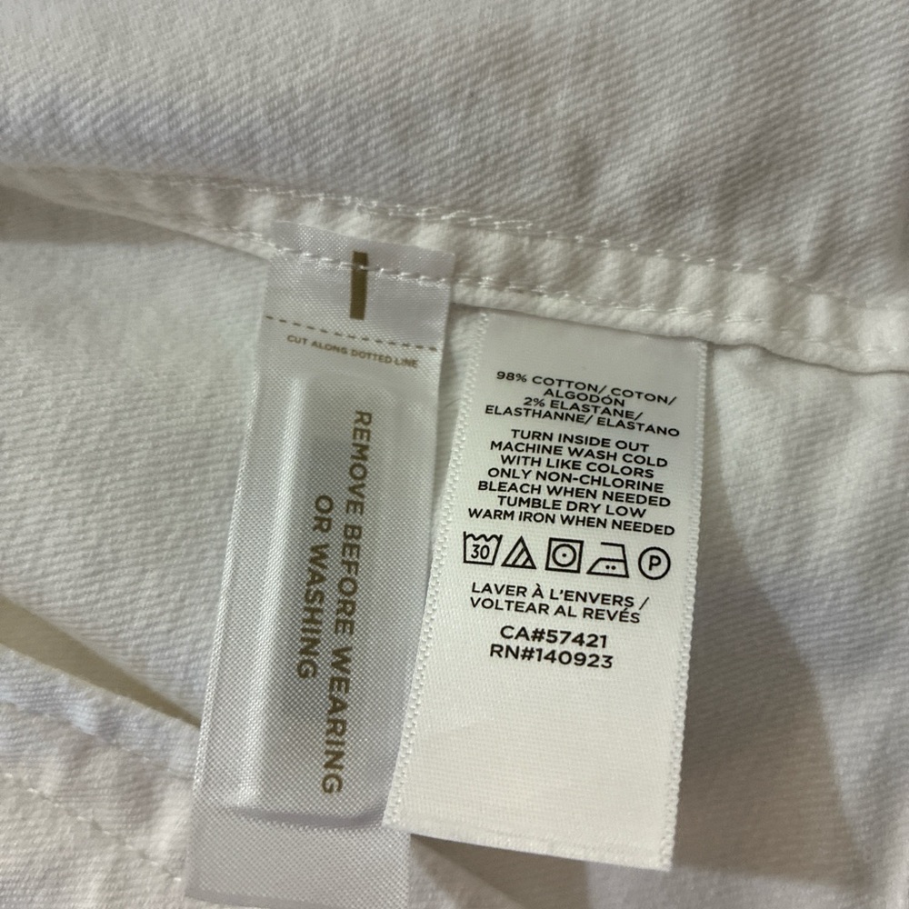 LOFT Classic White Denim Jacket - Women's Casual Trucker - Picture 8 of 8